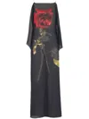 Alexander Mcqueen Shadow Rose-print Silk Dress In Black