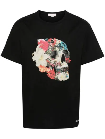 Alexander Mcqueen Black Multicolour Cotton T-shirt