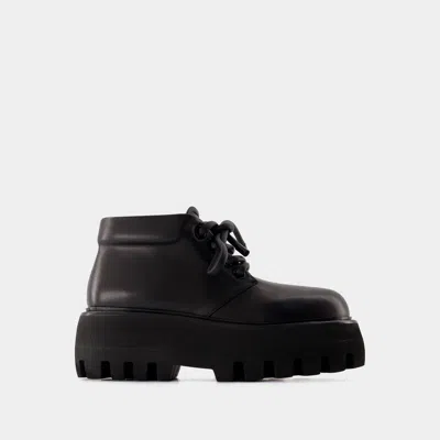 Alexander Mcqueen Black Nappa Leather Sofa Lace-up Shoes