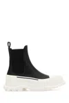 Alexander Mcqueen Black Nappa Leather Tread Slick Ankle Boots In Black