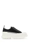 Alexander Mcqueen Black Nappa Leather Tread Slick Sneakers In White