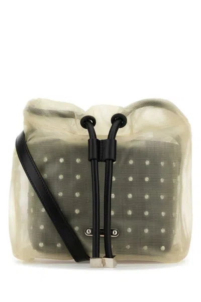 Alexander Mcqueen Black Nebula Bucket Bag In Beige