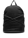 ALEXANDER MCQUEEN BLACK NYLON BACKPACK WITH LOGO PRINT AND SILVER-TONE HARDWARE FOR MEN