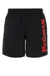 Alexander Mcqueen Black Nylon Swimming Shorts In Black