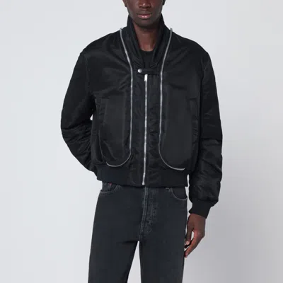 Alexander Mcqueen Black Nylon Zip Bomber