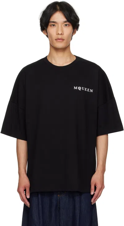 Alexander Mcqueen Black Oversized 'mcqueen' T-shirt