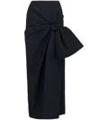 ALEXANDER MCQUEEN BLACK PENCIL SKIRT WITH BOW FOR WOMEN