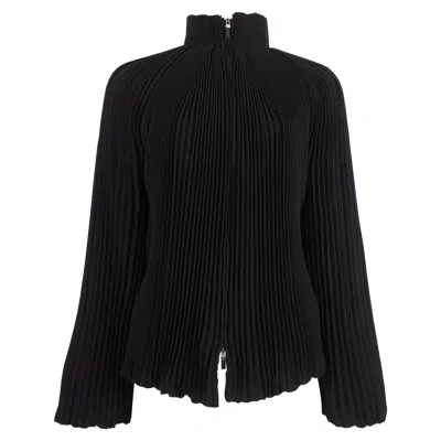 Pre-owned Alexander Mcqueen Black Pleated Wool Jacket, Fw 2004