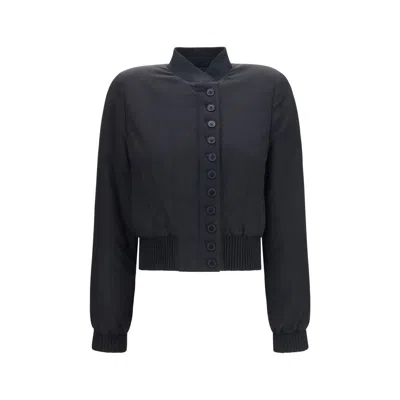 Alexander Mcqueen Embroidered Silk Crepe De Chine Bomber Jacket In Black
