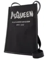 Alexander Mcqueen Black Polyester Graffiti Phone Sleeve In Black