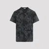 Alexander Mcqueen Mcqueen Skull Patch Tie Dye Cotton T-shirt In Gray