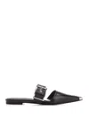 Alexander Mcqueen 10mm Punk Leather Mules In Black