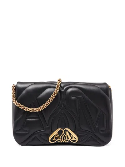 Alexander Mcqueen Black Quilted Leather Shoulder Handbag For Women