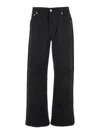 Alexander Mcqueen Black Jeans With Belt Loops And Logo Patch On The Rear In Denim Man In Black