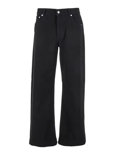 ALEXANDER MCQUEEN BLACK REGULAR FIT LOGO JEANS