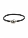 Alexander Mcqueen Black Metal Skull Charm Bracelet In Black