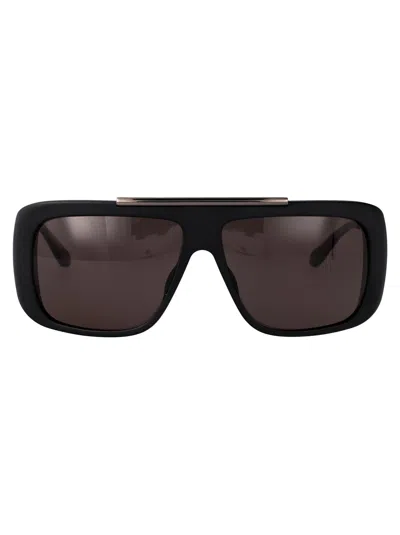 Alexander Mcqueen Black-ruthenium-grey Recycled Acetate Sunglasses In Brown