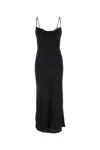 Alexander Mcqueen Silk Evening Dress Women In Black