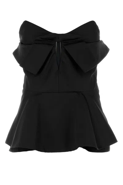 ALEXANDER MCQUEEN BLACK SATIN TOP