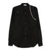 Alexander Mcqueen Mcqueen Raw Edge Harness Cotton Popling Button-up Shirt In Black