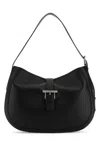 Alexander Mcqueen Black Shoulder Bag With Adjustable Shoulder Strap And T Buckle Closure On The Front In Leather Woman