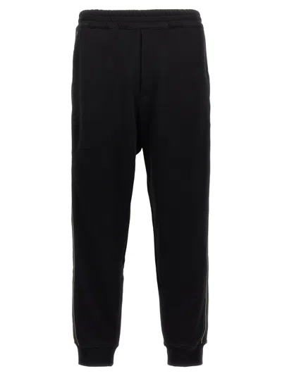 ALEXANDER MCQUEEN BLACK SIDE BAND JOGGERS