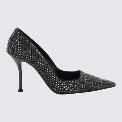 ALEXANDER MCQUEEN ALEXANDER MCQUEEN BLACK SILK AND VISCOSE BLEND PUNK PUMPS