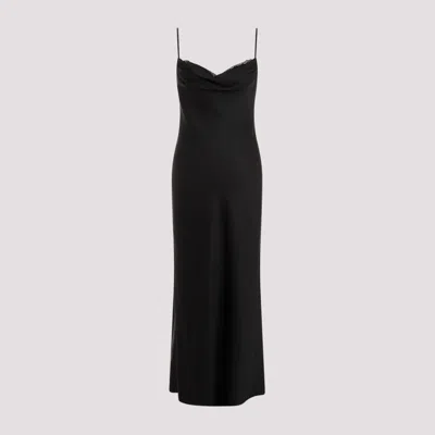 ALEXANDER MCQUEEN BLACK SILK EVENING DRESS