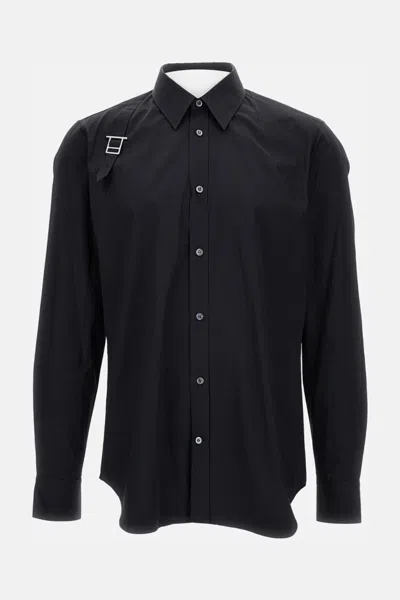 Alexander Mcqueen Cotton Harness Shirt In Black
