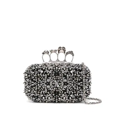 Alexander Mcqueen Black Silver Clutch Bags