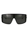 Alexander Mcqueen Black-silver-grey Bio Injection Sunglasses In Black
