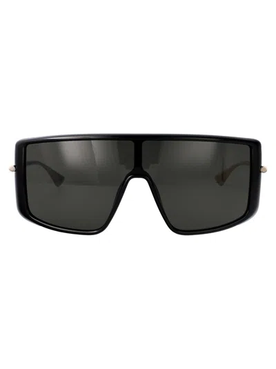 Alexander Mcqueen Black-silver-grey Bio Injection Sunglasses