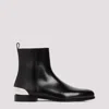 ALEXANDER MCQUEEN BLACK SILVER LEATHER BOOTS