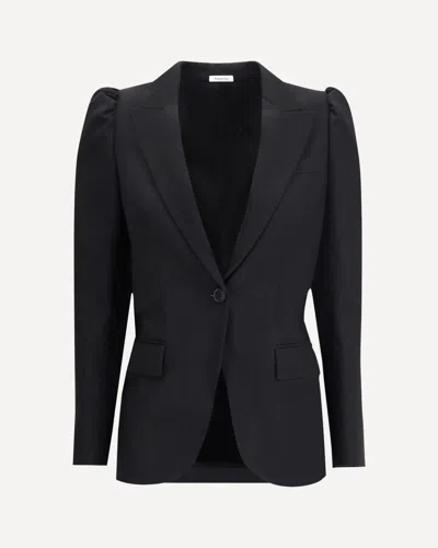 ALEXANDER MCQUEEN BLACK SINGLE-BREASTED JACKET
