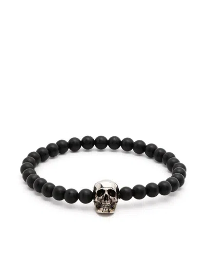 ALEXANDER MCQUEEN BLACK SKULL BEADED BRACELET