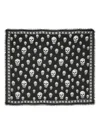 Alexander Mcqueen Skull Printed Frayed-edge Scarf In Black
