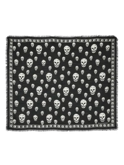 ALEXANDER MCQUEEN BLACK SKULL SCARF