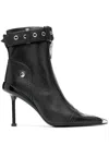 Alexander Mcqueen Alexander Mc Queen Black Slash Biker Boot In Black