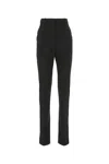 Alexander Mcqueen Embroidered Striped Wool Pant In Black