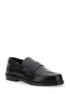 Alexander Mcqueen Black Slip-on Loafers In Leather Man In Black