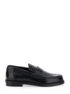 Alexander Mcqueen Black Slip-on Loafers In Leather Man In Multicolor