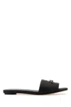 Alexander Mcqueen Open-toe Black Sandals With Metallic Accent In Black
