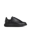 Alexander Mcqueen Black Sneakers With Logo Lettering On The Rear And Oversize Rubber Sole In Leather