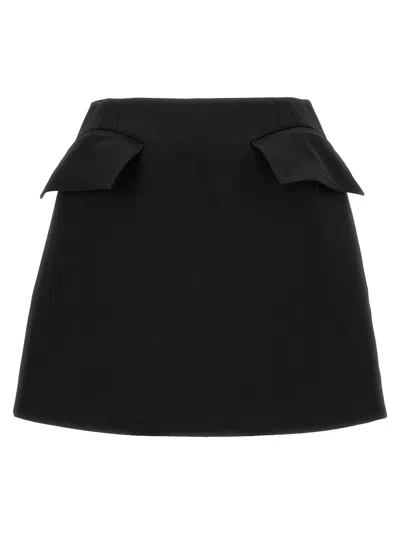 Alexander Mcqueen Black Solid Mini Skirt