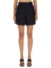 Alexander Mcqueen Black Solid Shorts In Black