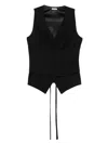 Alexander Mcqueen Black Solid V Neck Jacket In Black
