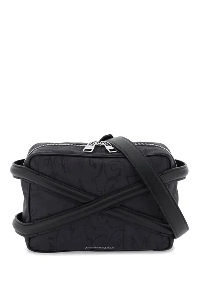 Alexander Mcqueen Black Ss24 Camera Handbag With Leather Details For Men