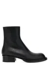 Alexander Mcqueen Cuban Stack Boot With 4.5 Cm Heel In Black