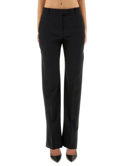 Alexander Mcqueen Black Straight Flat Front Pants