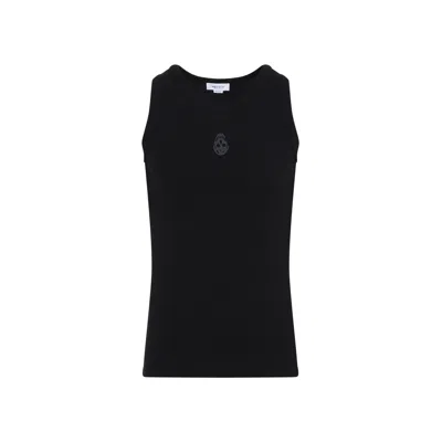 Alexander Mcqueen Black Stretch Cotton Tank Top